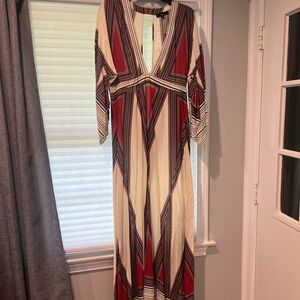 Lulu’s size L deep V front and back gorgeous long boho dress
